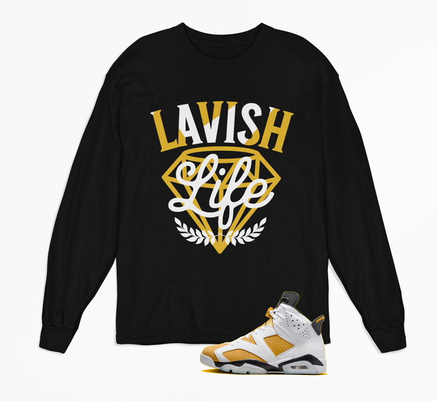 Lavish Long Sleeve Shirt to Match Jordan 6 Retro Yellow Ochre CT8529-170 gallery