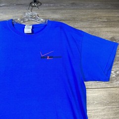 Verizon Wireless T Shirt Size Large Blue Double Sided Graphic Work