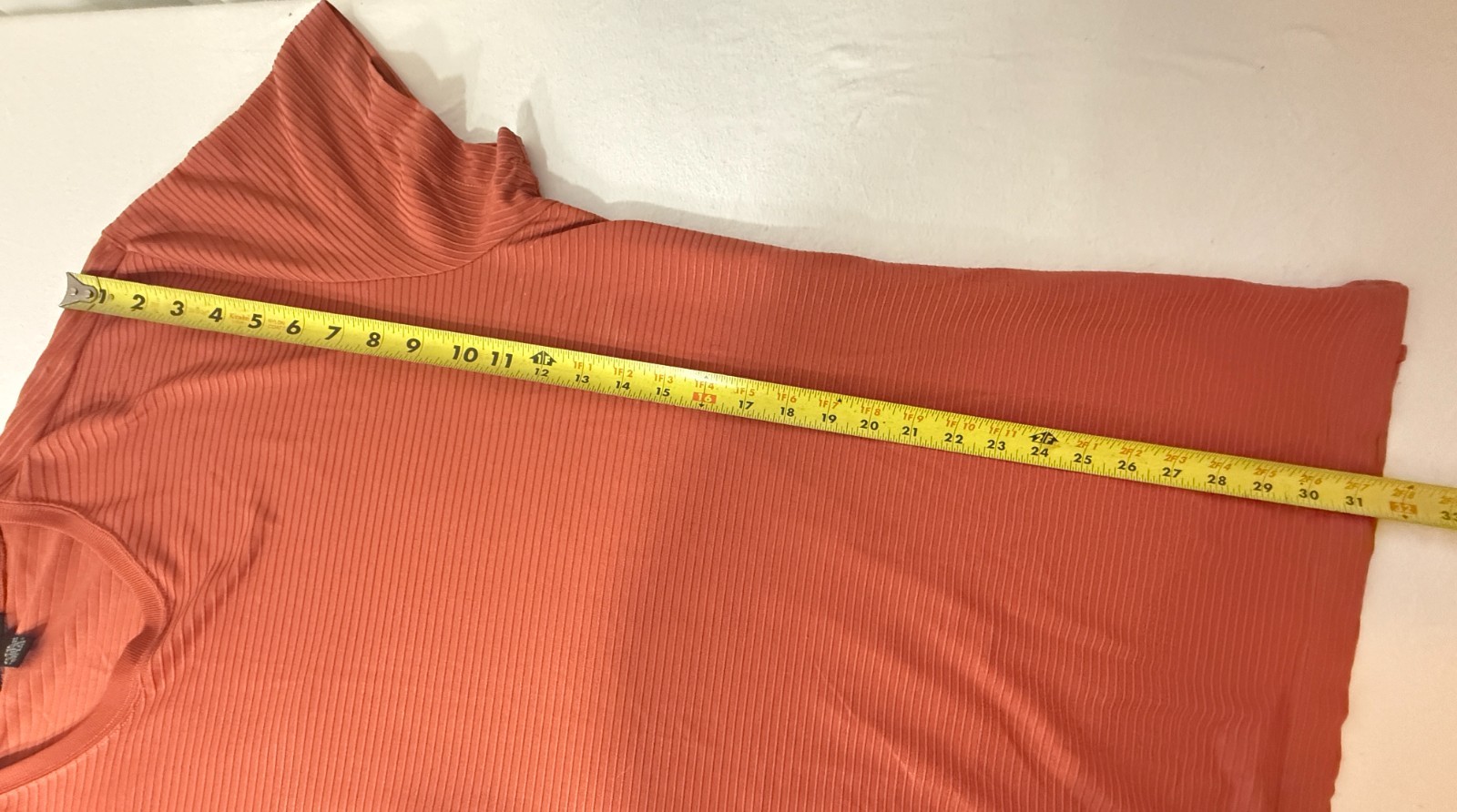 Alfani Mens 2XL Rust Orange Ribbed T-Shirt short Sleeve Nylon Blend gallery