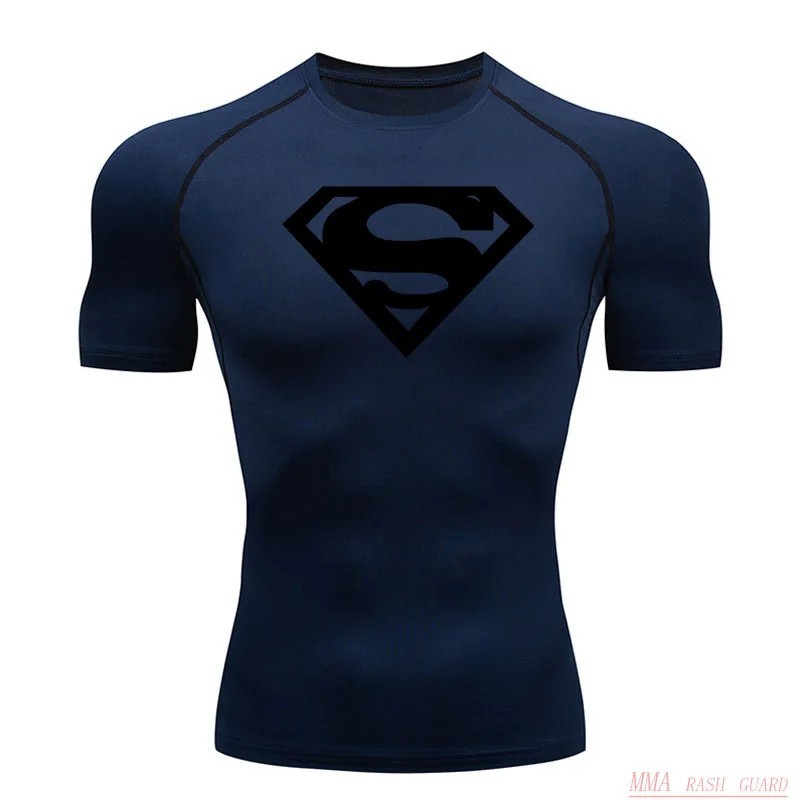 Men's T-shirts Superhero Compression Tights Tops Short Sleeve Tee Gym gallery
