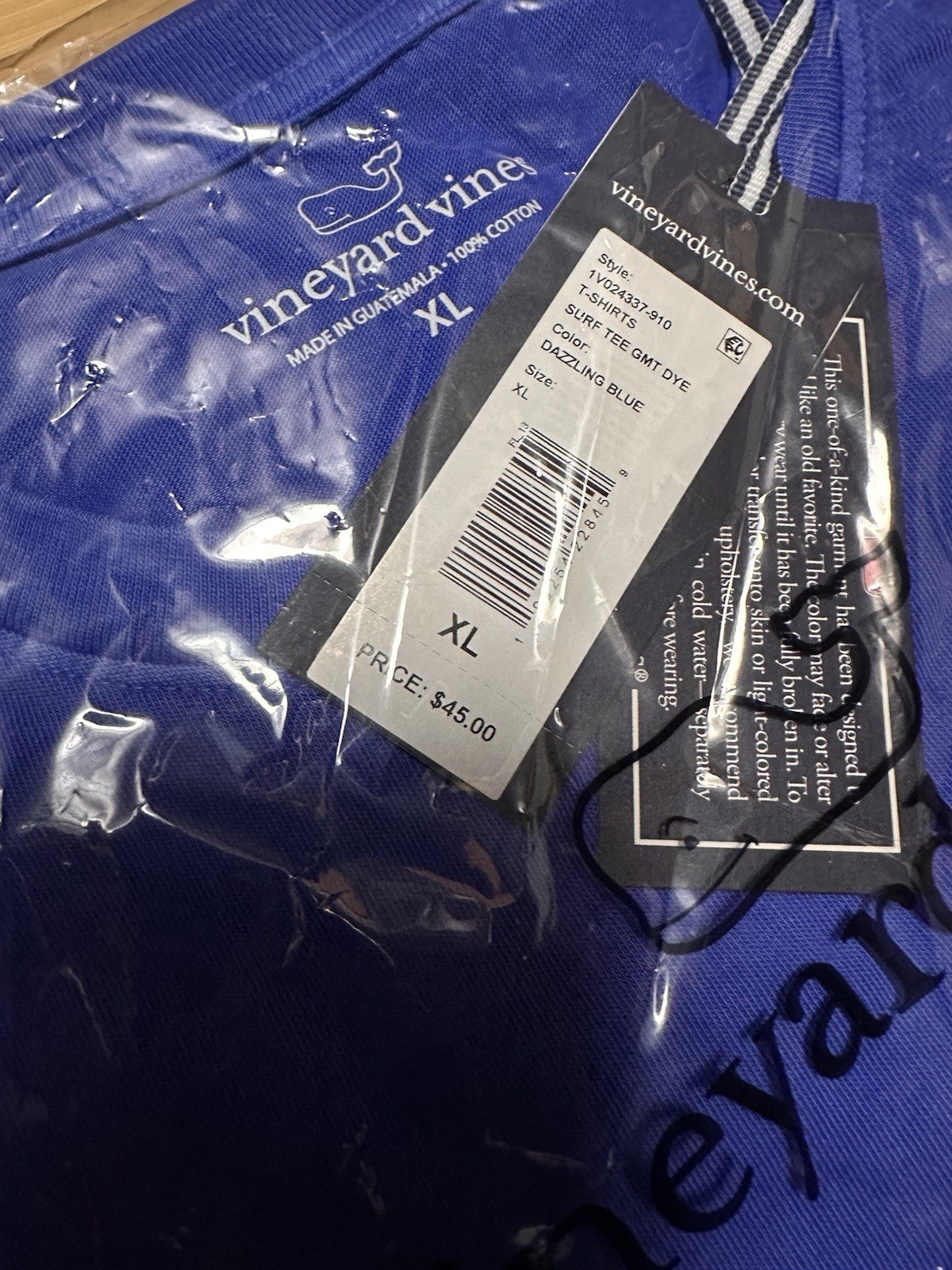 NWT Vineyard Vines Men’s Sz XL Dazzling Blue Surf Tee Shirt Retail $45 gallery