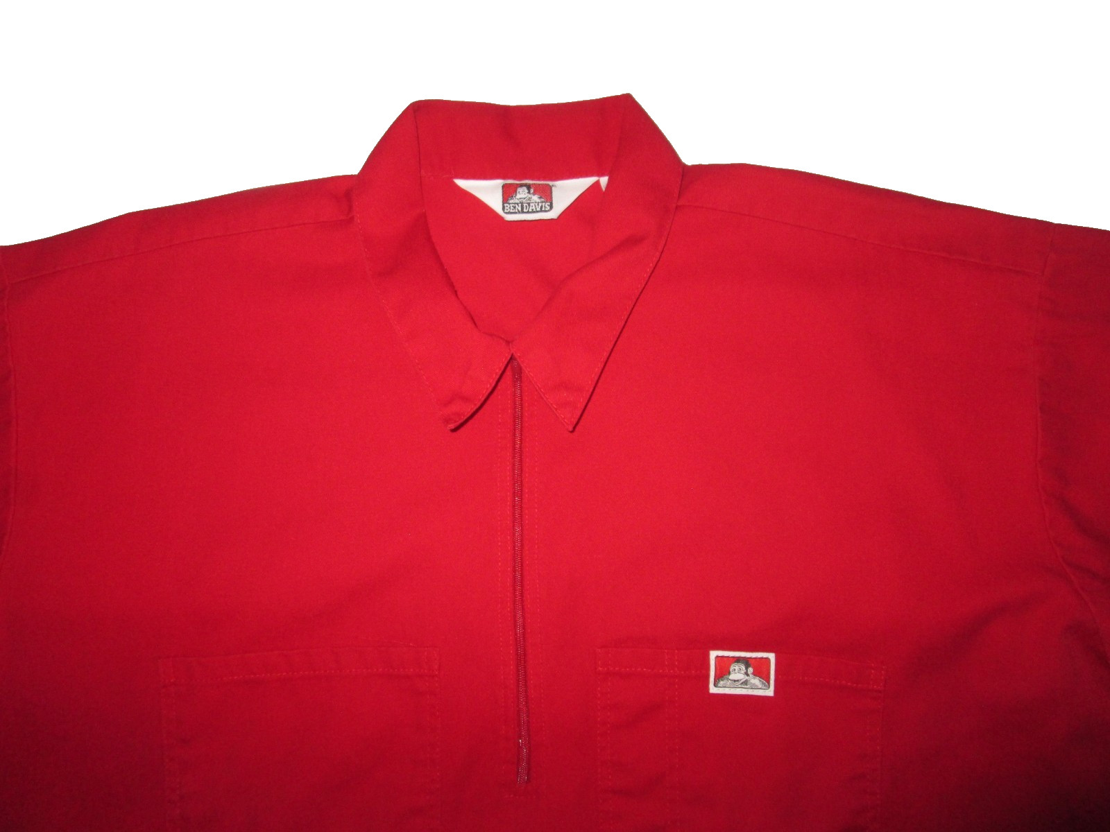 Ben Davis 1/2 Zip Short Sleeve Shirt Men’s 3XL Red USA