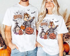Disney All Characters Skeleton Halloween Mickey & Friends Unisex Tee 660928