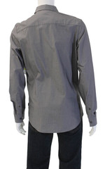 Calvin Klein Mens Point Collar Dark Gray Dress Shirt Size M