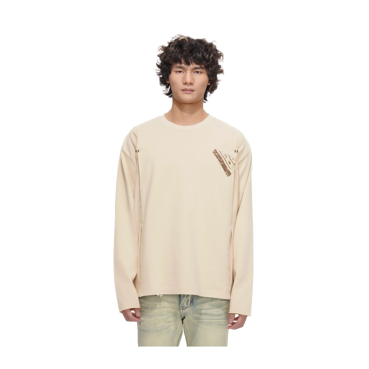 Valabasas Long Sleeve Shirt Piece Mens Cream VLBS-VSL1-1012 gallery