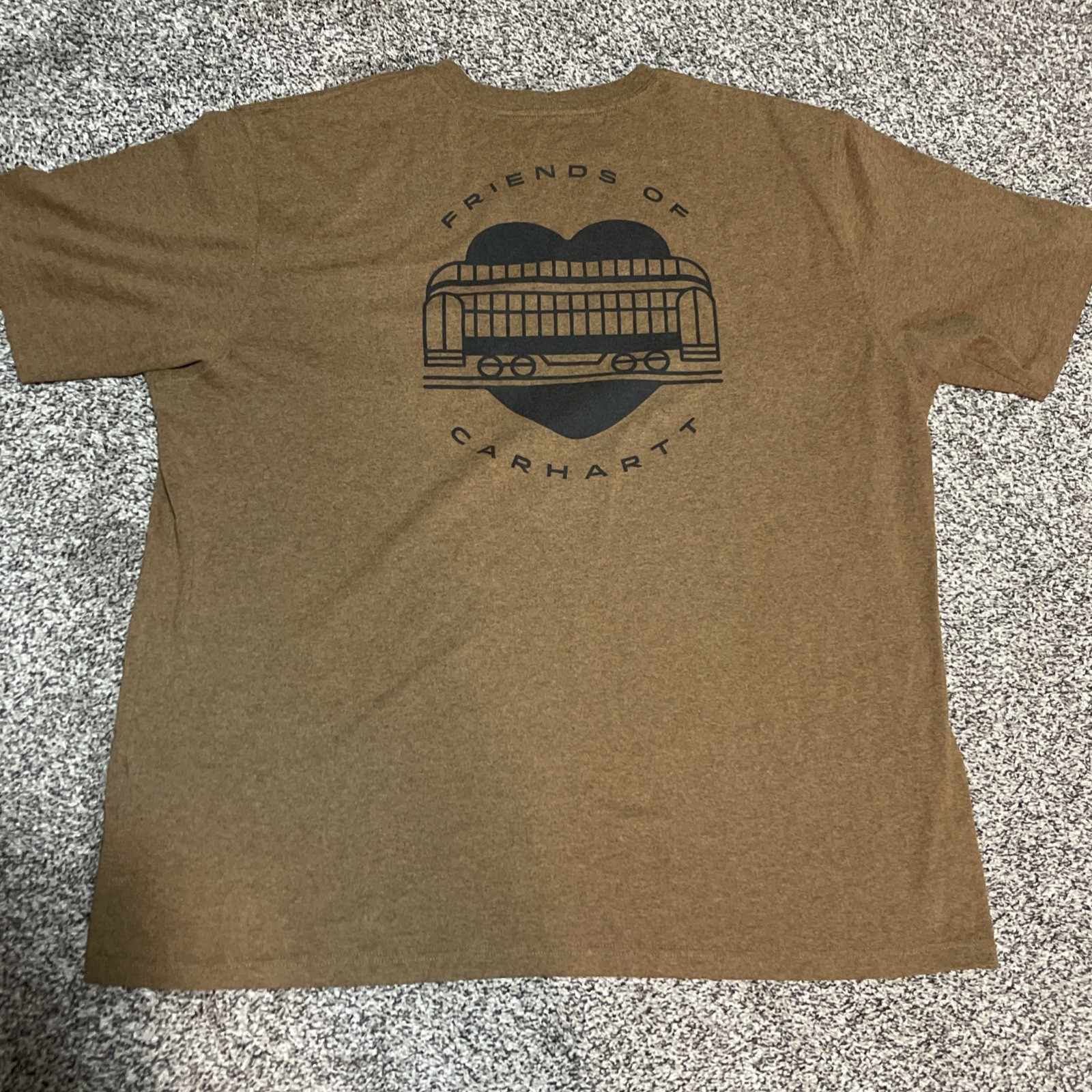 Friends Of Carhartt Shirt Men XLarge Brown Pocket Tee Loose Baggy Fit Distressed gallery