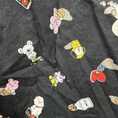 BT21 Shirt Men’s Medium Black Cartoon Bunny