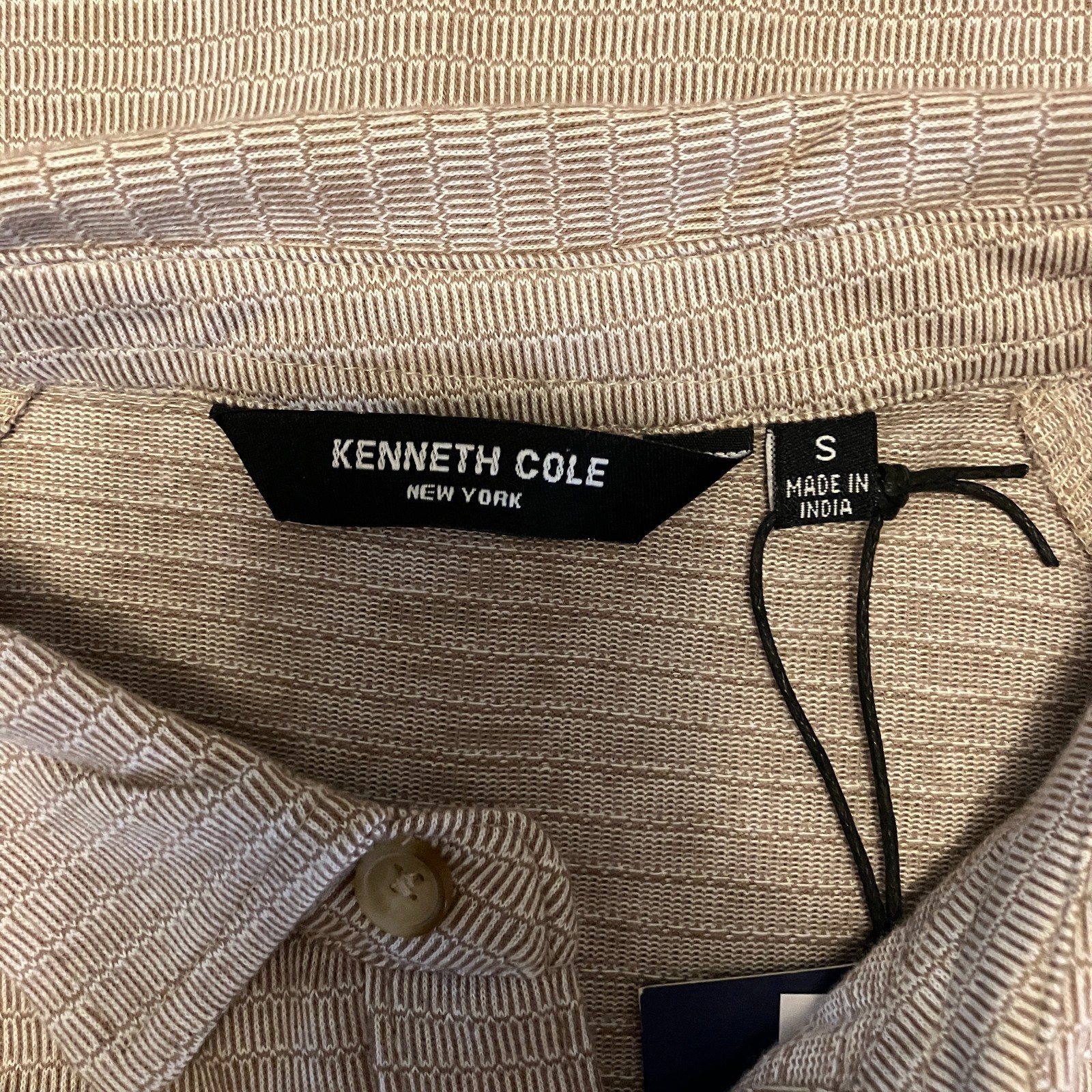 Kenneth Cole Mens S Techni-Cole Knit Shirt New With Tags 100% Cotton Textured gallery
