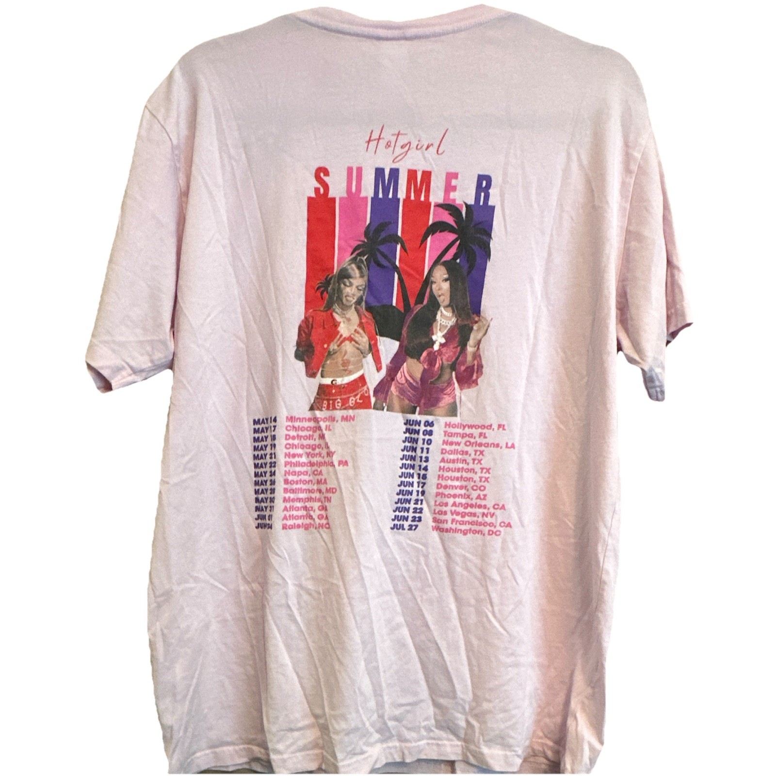 CSW 24/7 Megan Thee Stallion Hotgirl Summer Tour Pink Graphic Tee Men's L gallery