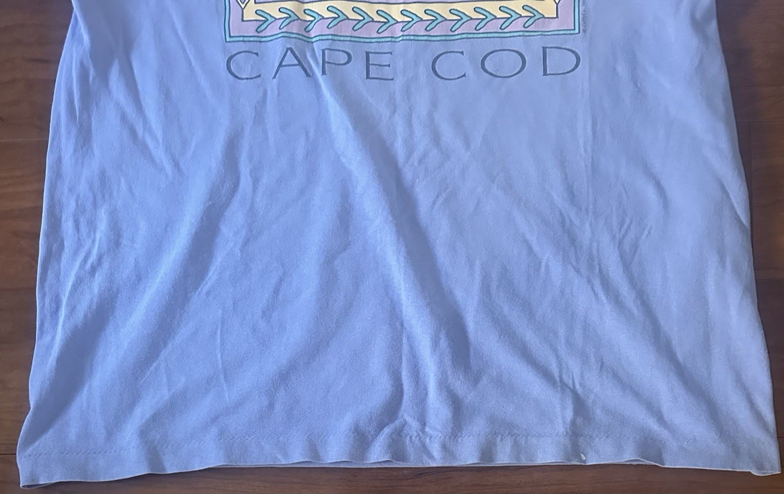 VTG Anvil Cape Cod Massachusetts Single Stitch T-Shirt Large Tribal Fish Blue gallery