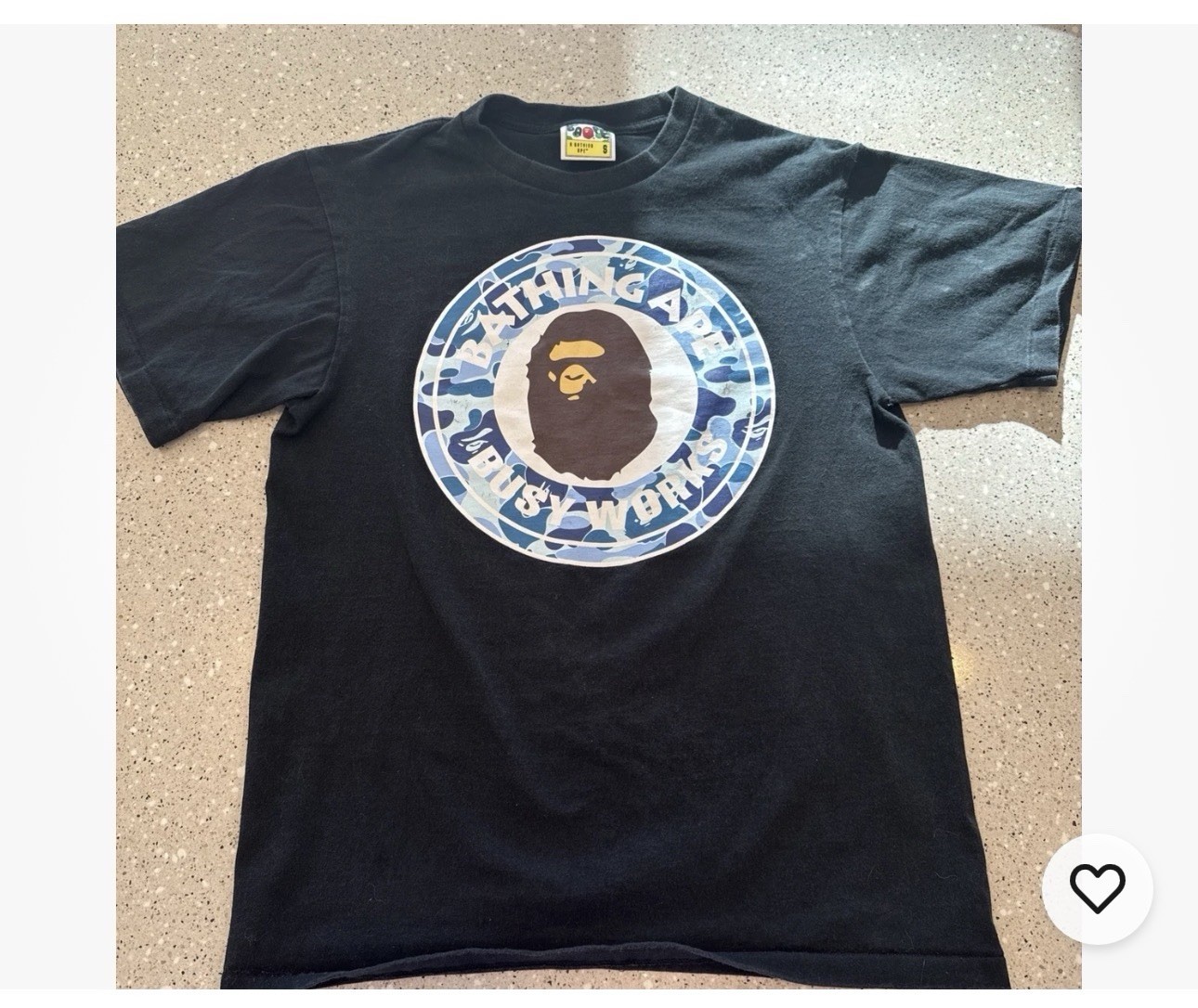 A Bathing Ape BAPE Big Ape Head Short Sleeve Crew Neck T-Shirt Black (Size S) gallery