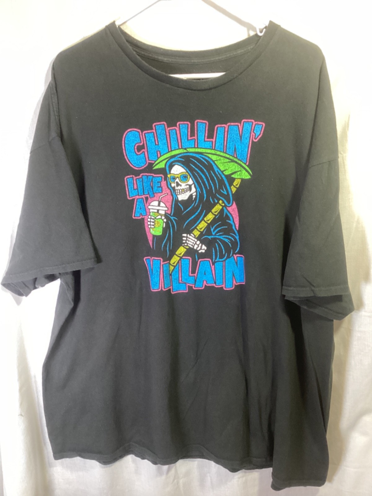 Chillin’ Like A Villain (Grim Reaper) Black 3XL Cotton T Shirt T3 gallery