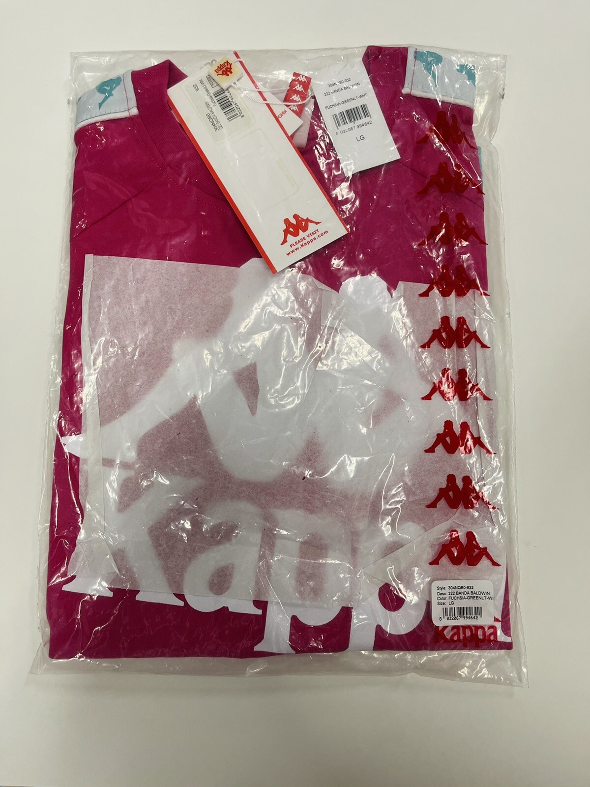 Kappa 222 Banda Balima T-Shirt Men's Tee Pink Size Large 100% Authentic New gallery