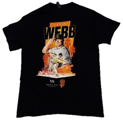 Logan Webb Promo T Shirt Size Medium Black SF Giants Hotel VIA