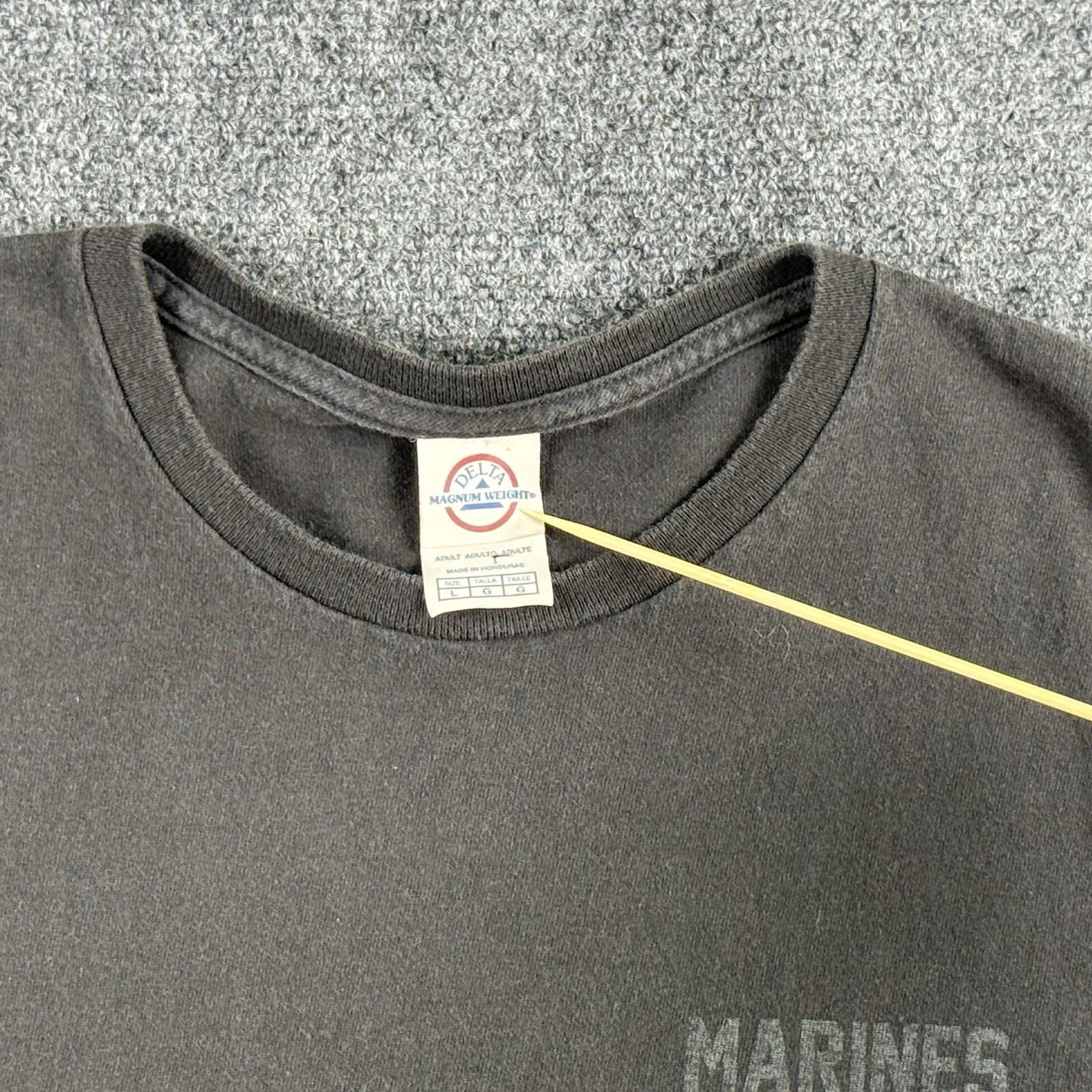 Marines Shirt Men L Black Graphic Crew Military Logo gallery