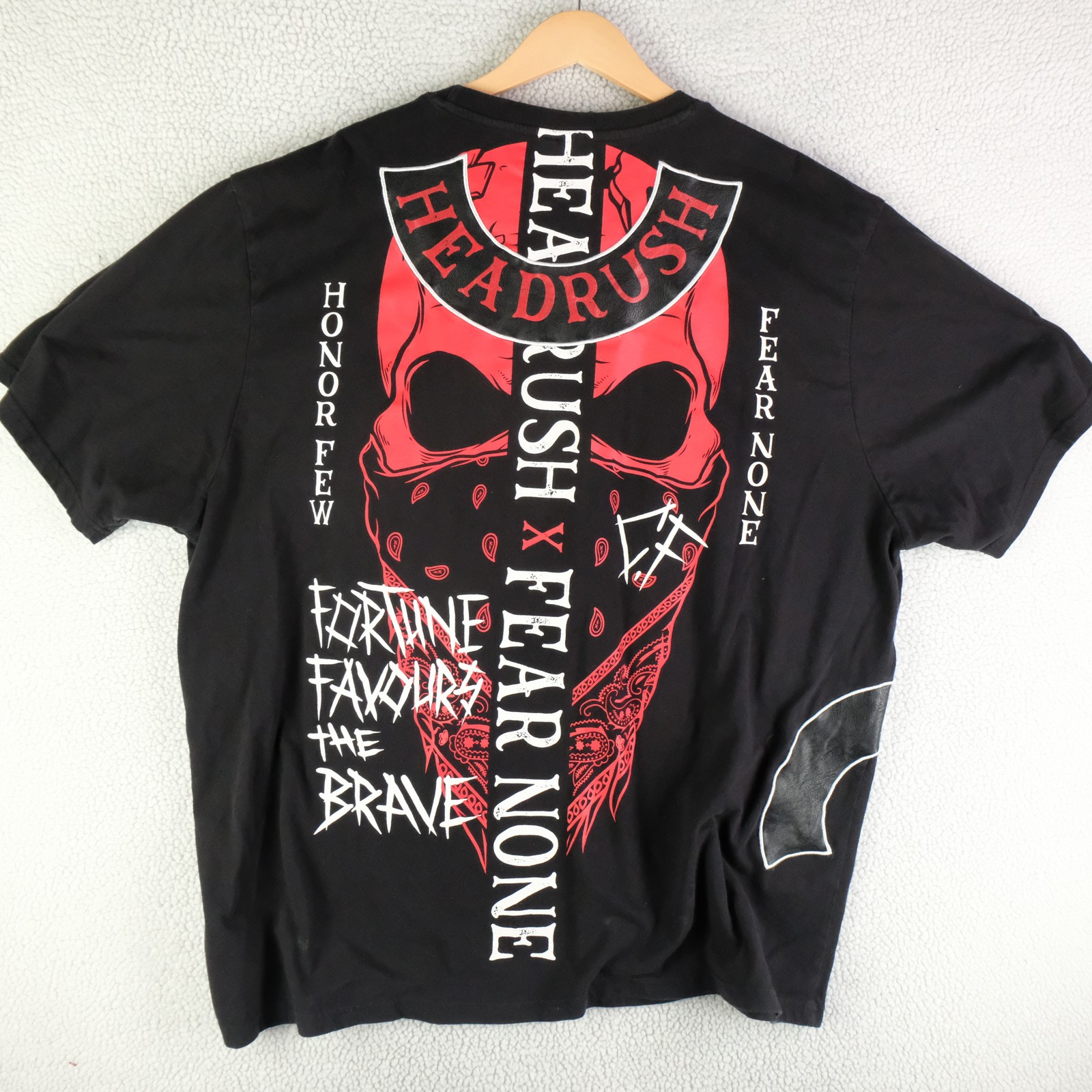Headrush Shirt Mens 4XL Black Red Fear None Death Before Defeat Graphic Tee MMA gallery