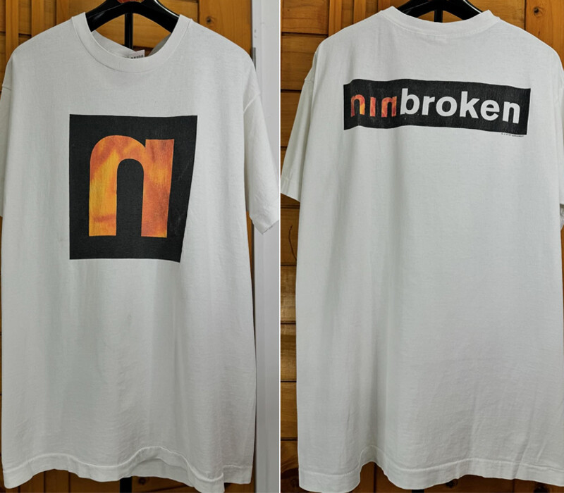 Nine Inch Nails band Broken 90s white short sleeve T shirt Reprint NH12118