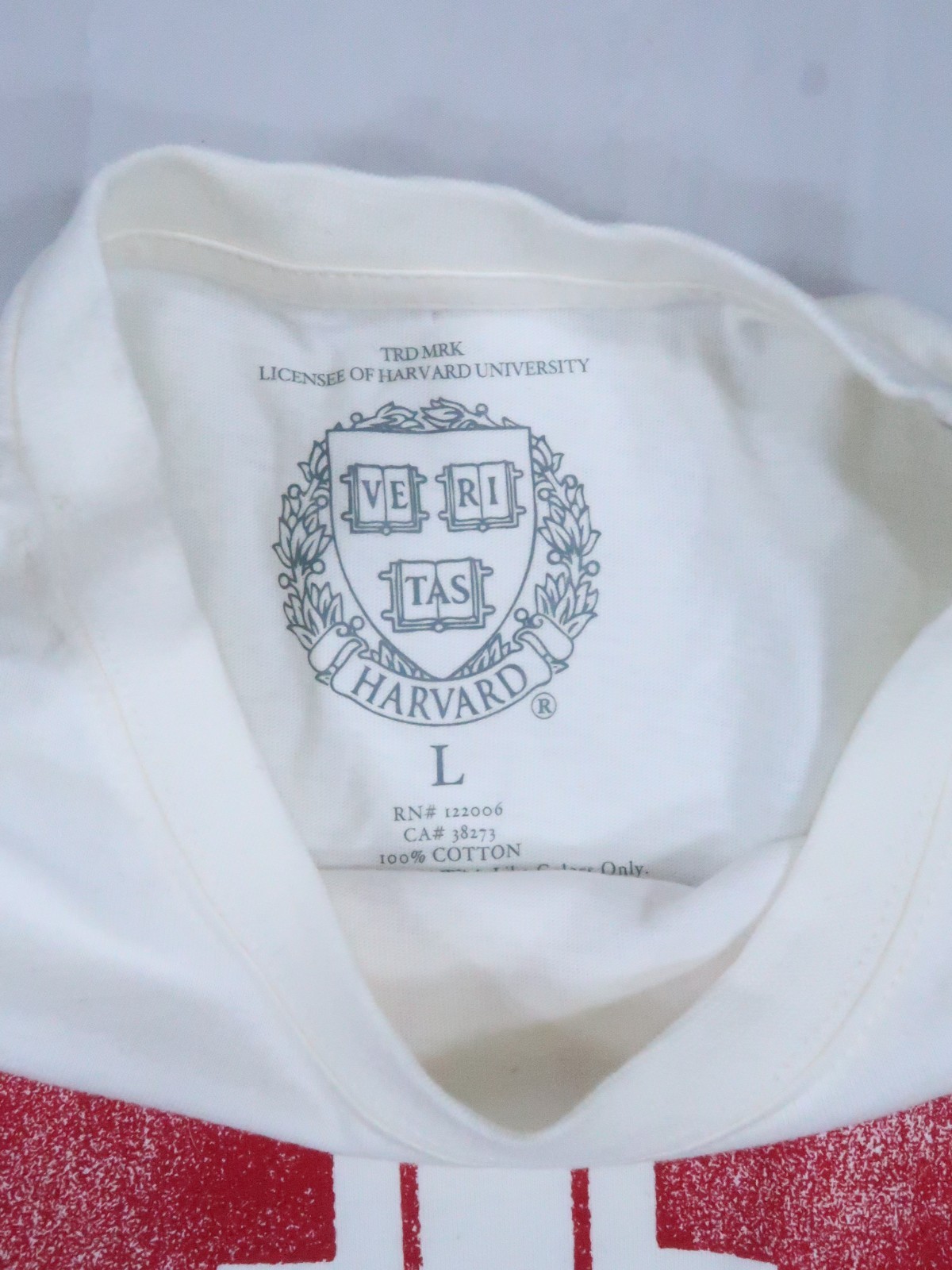 New Harvard University T-shirt Flannel button cuff Mens Large long sleeve crew gallery