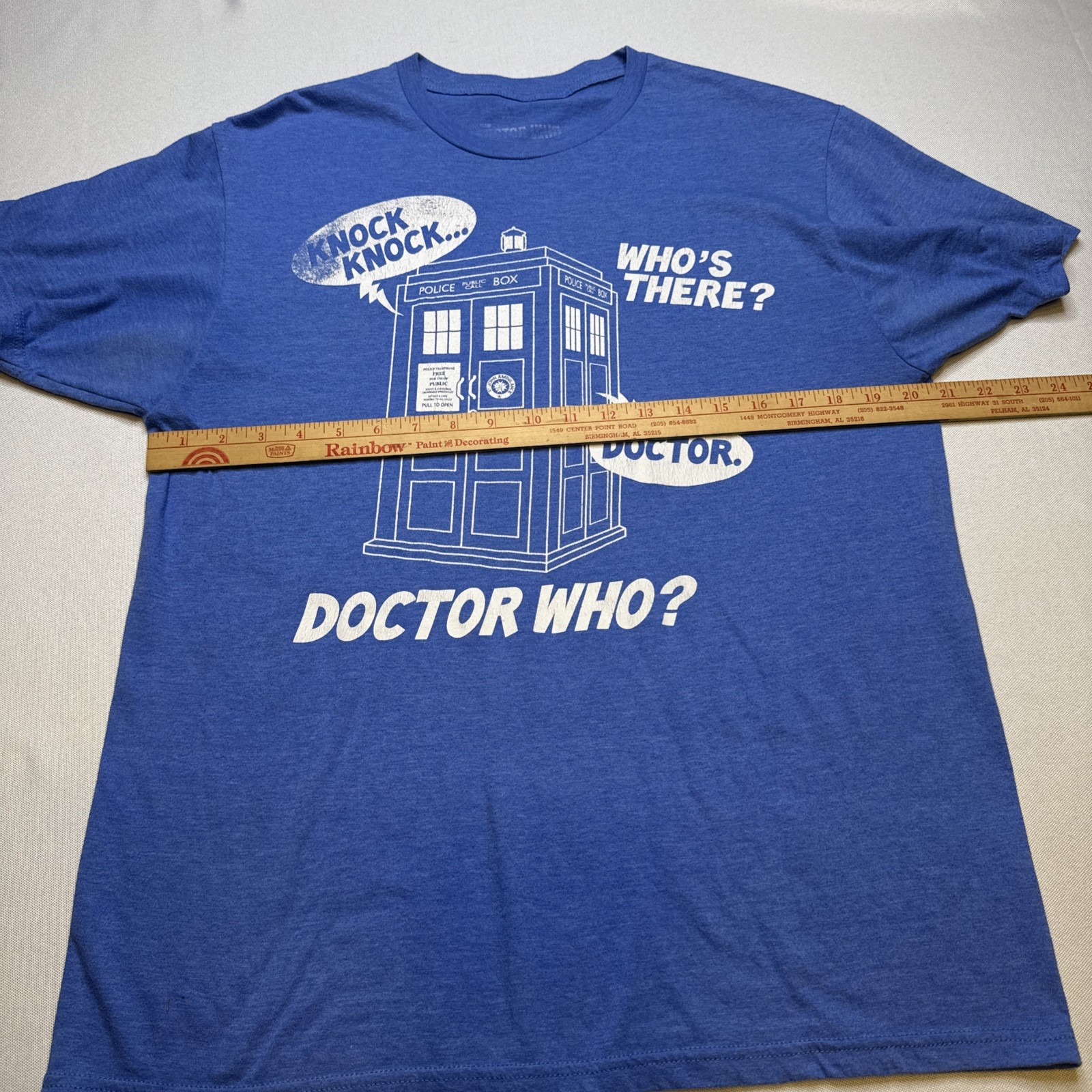 Doctor Who Tardis T-SHIRT Size L Funny Dr Who Knock Knock Joke Box #0098 gallery