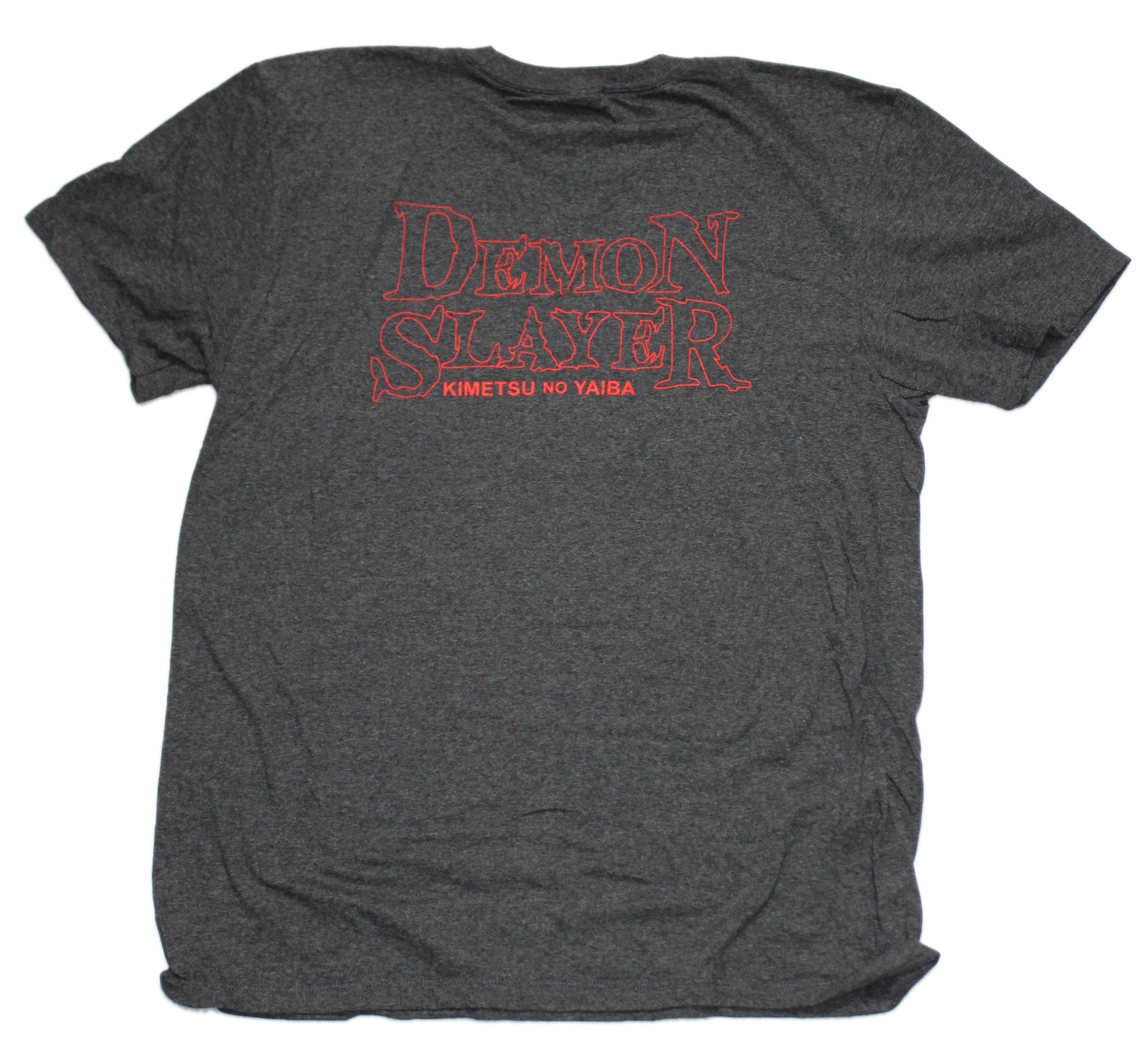 Demon Slayer Adult New T-Shirt - Lapel Kanji Logo Big Logo Back gallery