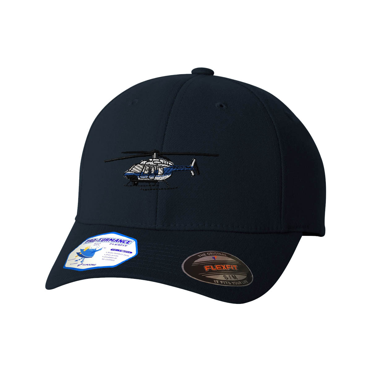 Flexfit Hats for Men & Women Police Helicopter Embroidery Dad Hat Baseball Cap