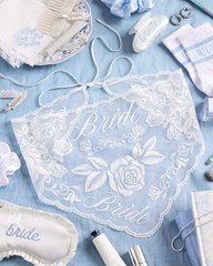 , Bride Lace Headscarf – White Embroidered Tulle Head Scarf | Bachelorette Pa…