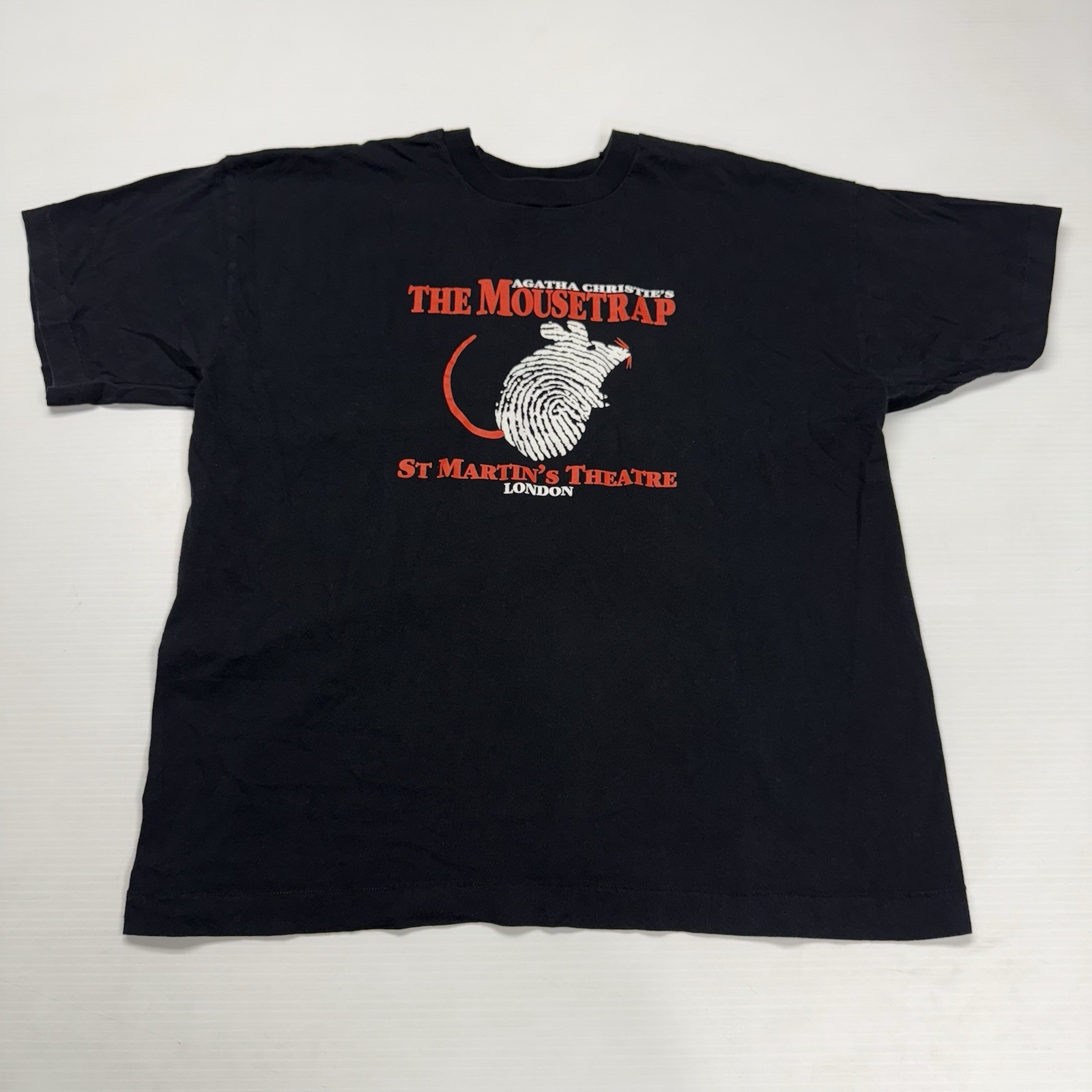 Vtg Agatha Christies The Mouse Trap St Martins Theatre London Mens Shirt XL