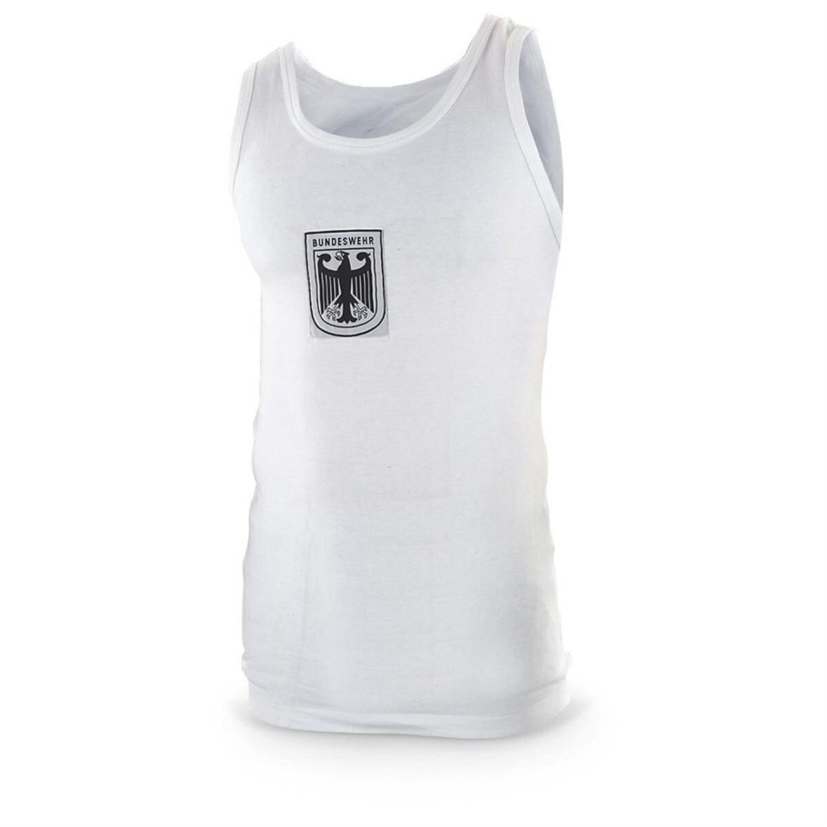 Authentic German Military Bundeswehr Vest Tank Top Jersey White w/ Patch Eagle gallery