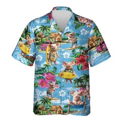 Mens Button Down Shirts Funny Cat Dog Graphic Shirt Novelty Ugly Gift