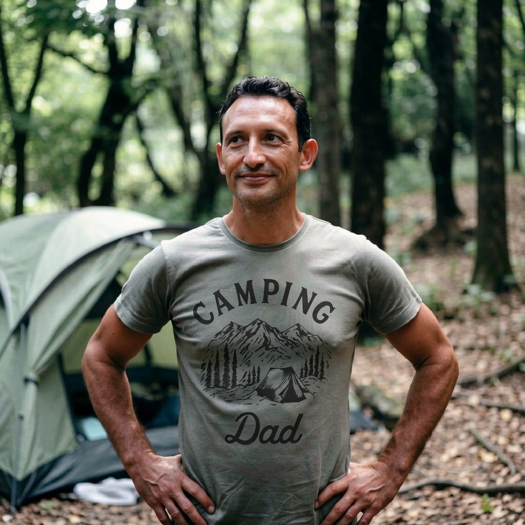 Mens Camping Dad T Shirt Cool Outdoor Vacation Fathers Day Tee gallery