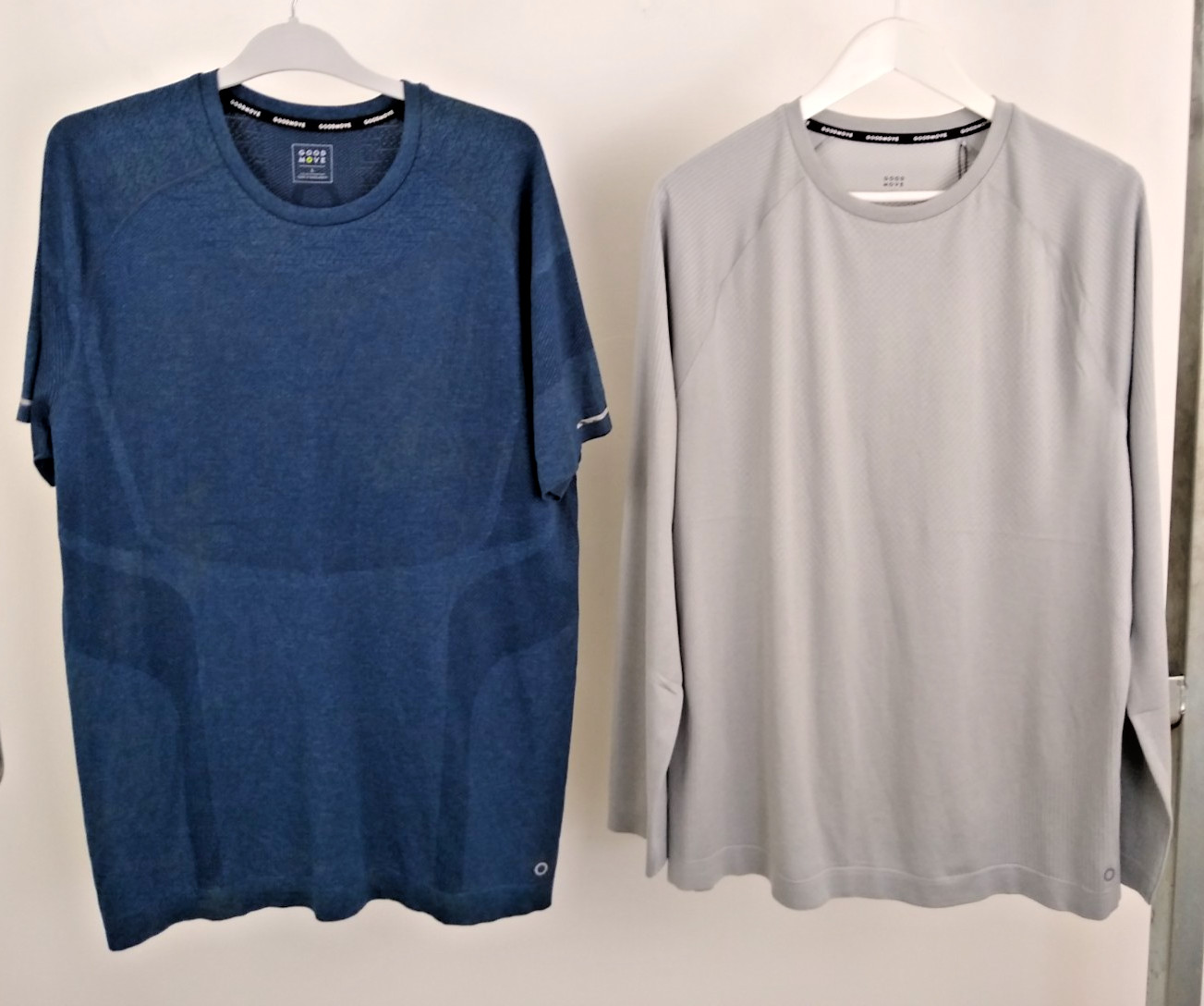 Goodmove 2Pcs Men's Quick Dry T-shirts Size L Grey & Blue NEW gallery