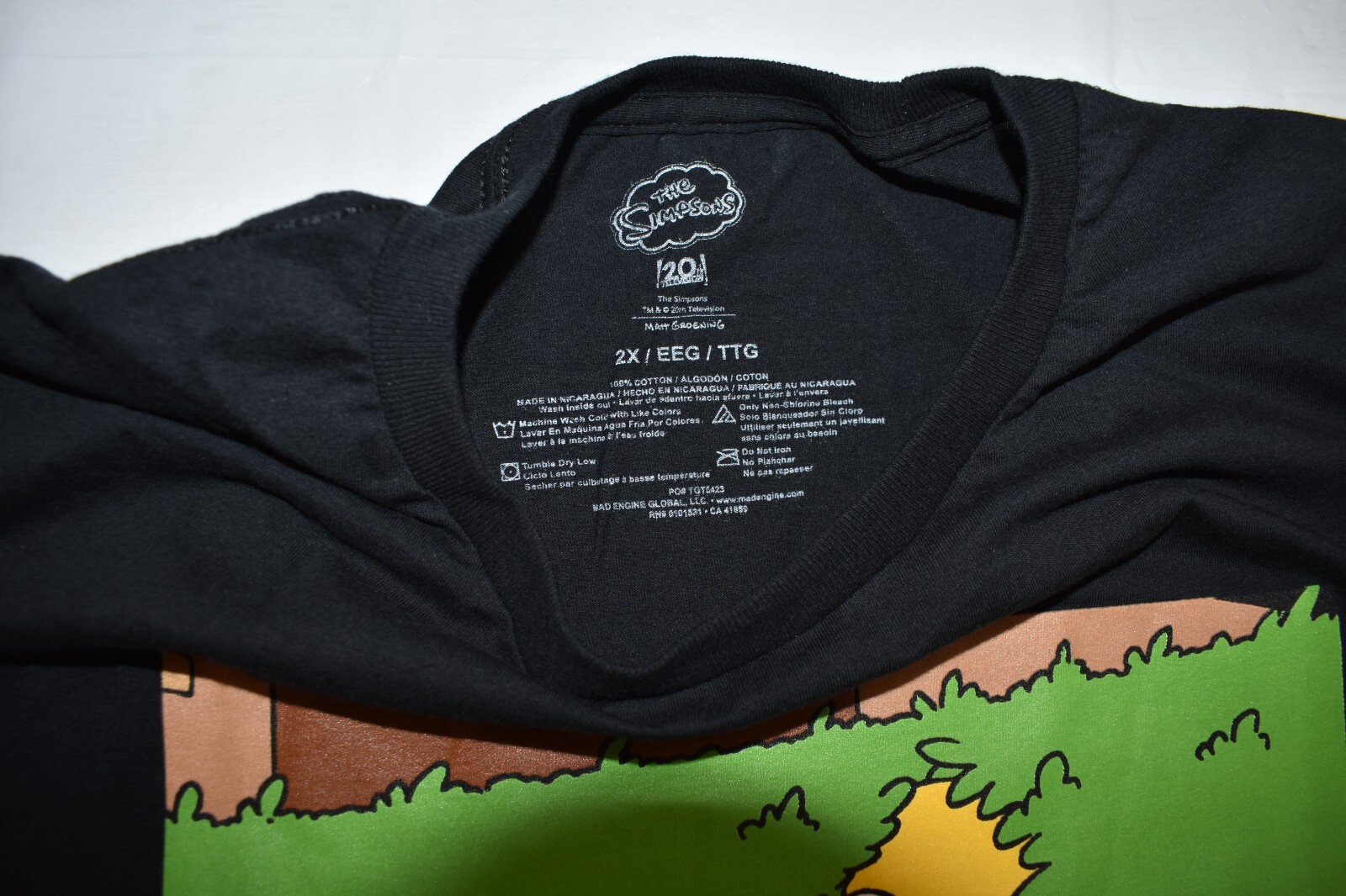 The Simpsons Mens Homer Simpson Emerging From A Bush Black Shirt New S-2XL gallery