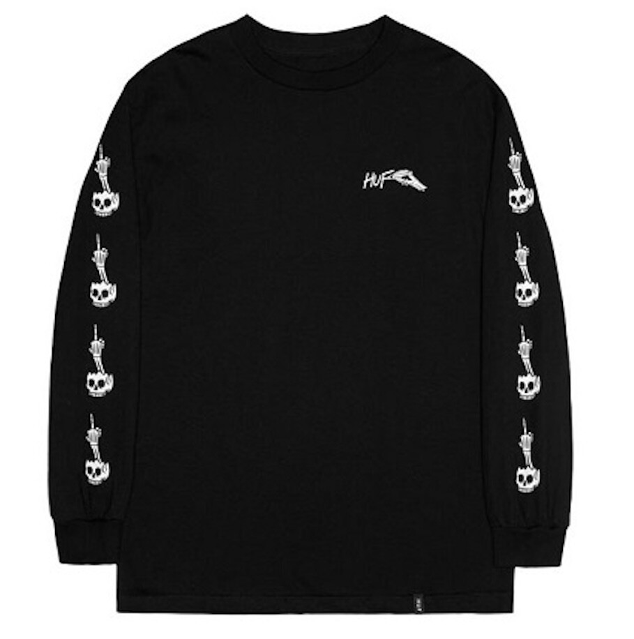 New Skate Crew HUF x Todd Francis F*head Men’s Black Cotton T Shirt RHUF-33