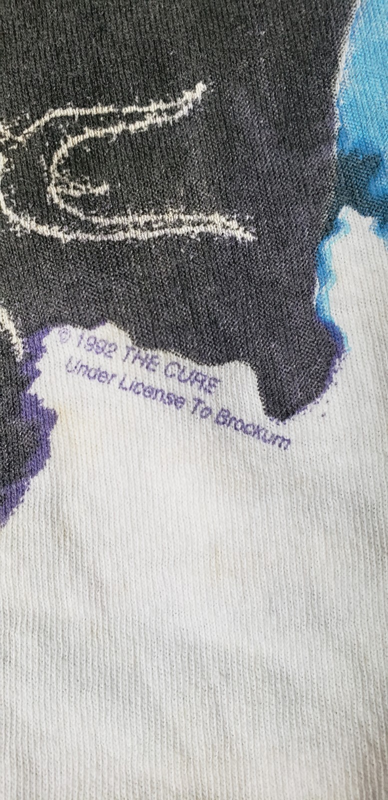 VTG 90s Brockum The Cure WISH TOUR 1992 White TShirt Oversized OSFA Y2K STAINS gallery