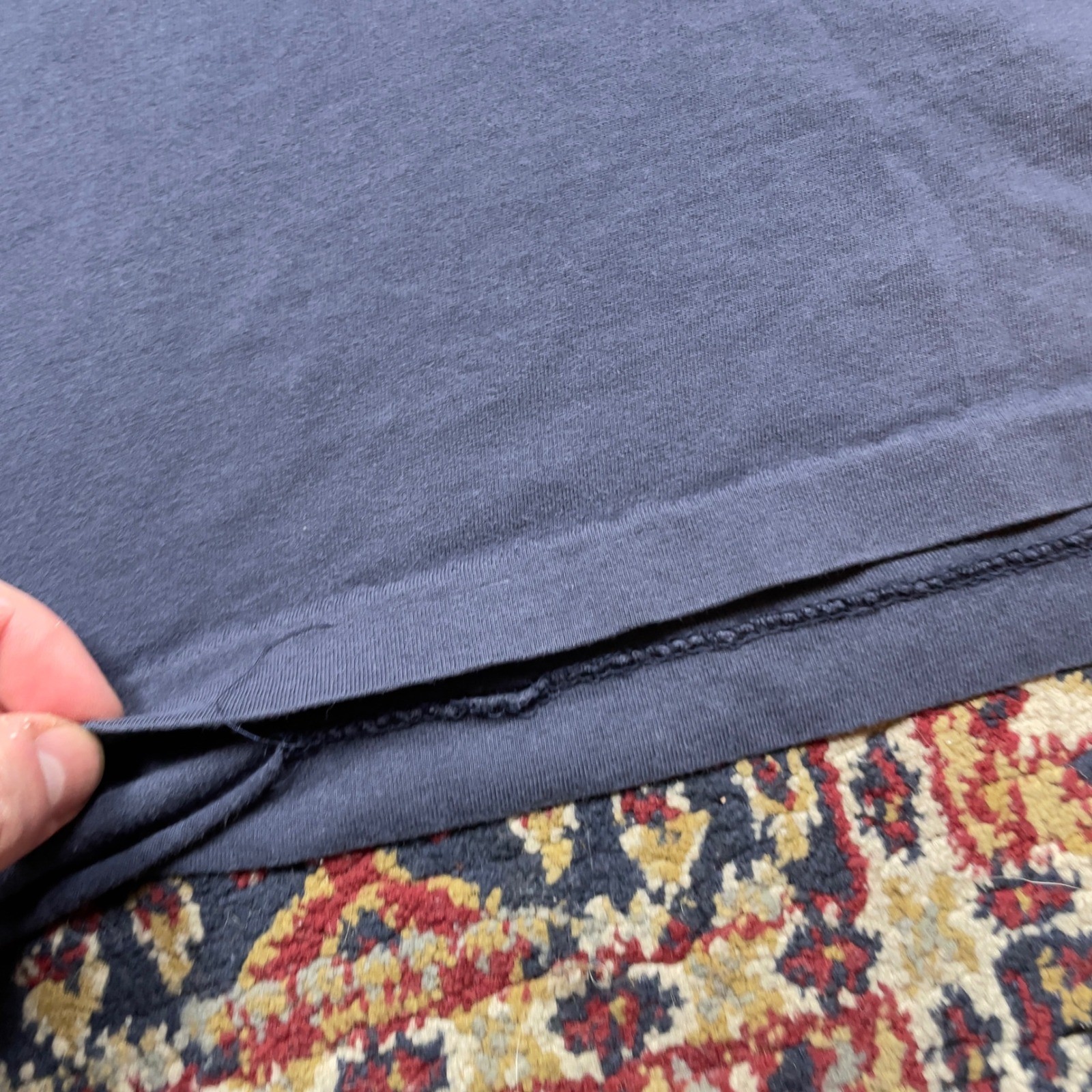 VTG 90s Polo Ralph Lauren XL Navy Blue Arch Text Spell Out T-Shirt Faded Stitch gallery