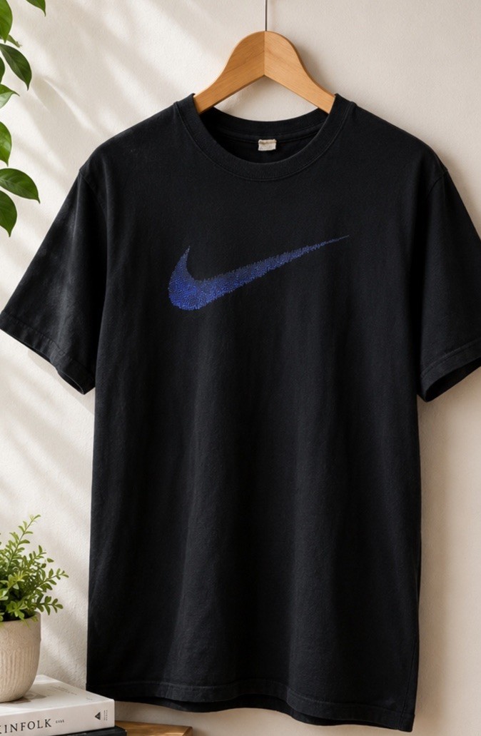 Nike Men's "The Nike Tee" Navy Blue w/ Royal Swoosh Size Large gallery
