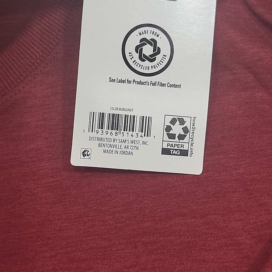 Members Mark Mens Pullover XX-Large Size Burgundy Long Sleeves Top Zip Pocket gallery
