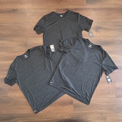 NEW 3pc Mens Black Shirt M Active Short Sleeve Quick Dry Athletic Works DriWorks