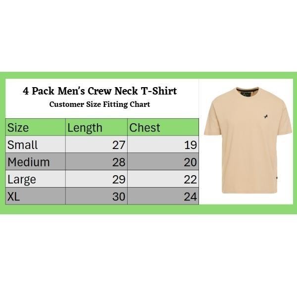 4 Pack Tiger Wolf Men's Classic Short Sleeve T-shirt 100% Cotton Sizes S-XL gallery
