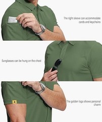 Mens Tactical Polo T-Shirt Quick Dry Combat Short Sleeve Team Work Casual Shirt