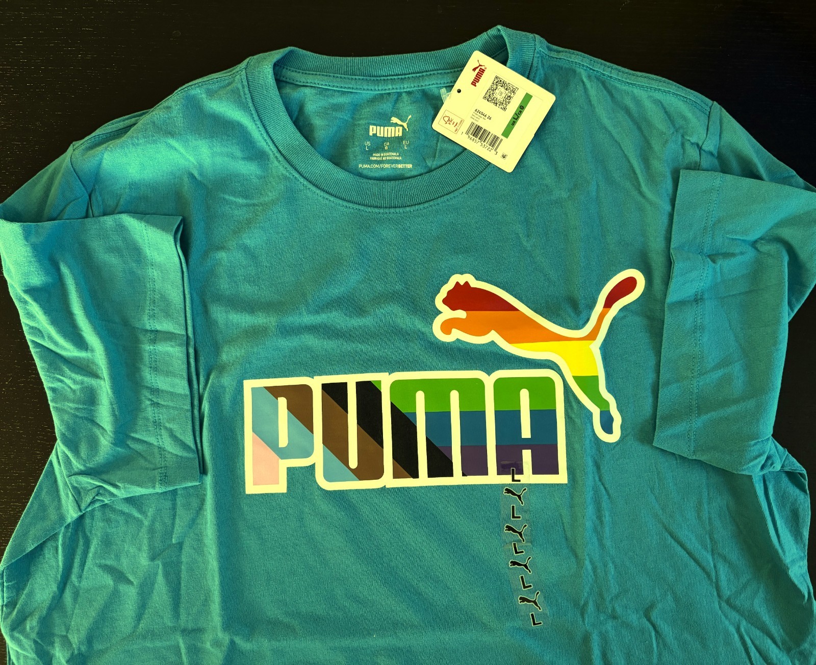 Puma Pride Teal/Blue Men's Large T-Shirt - New w/Tags - Mint - Free Shipping gallery