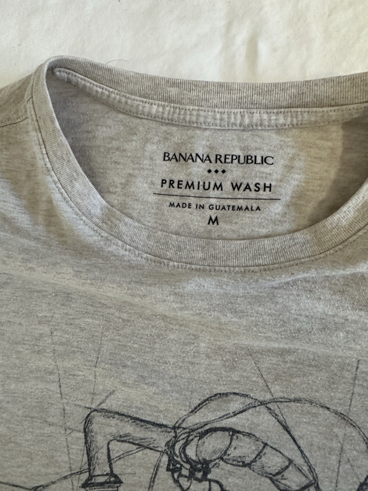 Mens Banana Republic T Shirt Med Arabian Spice Half Bike Sketch Thin Soft gallery