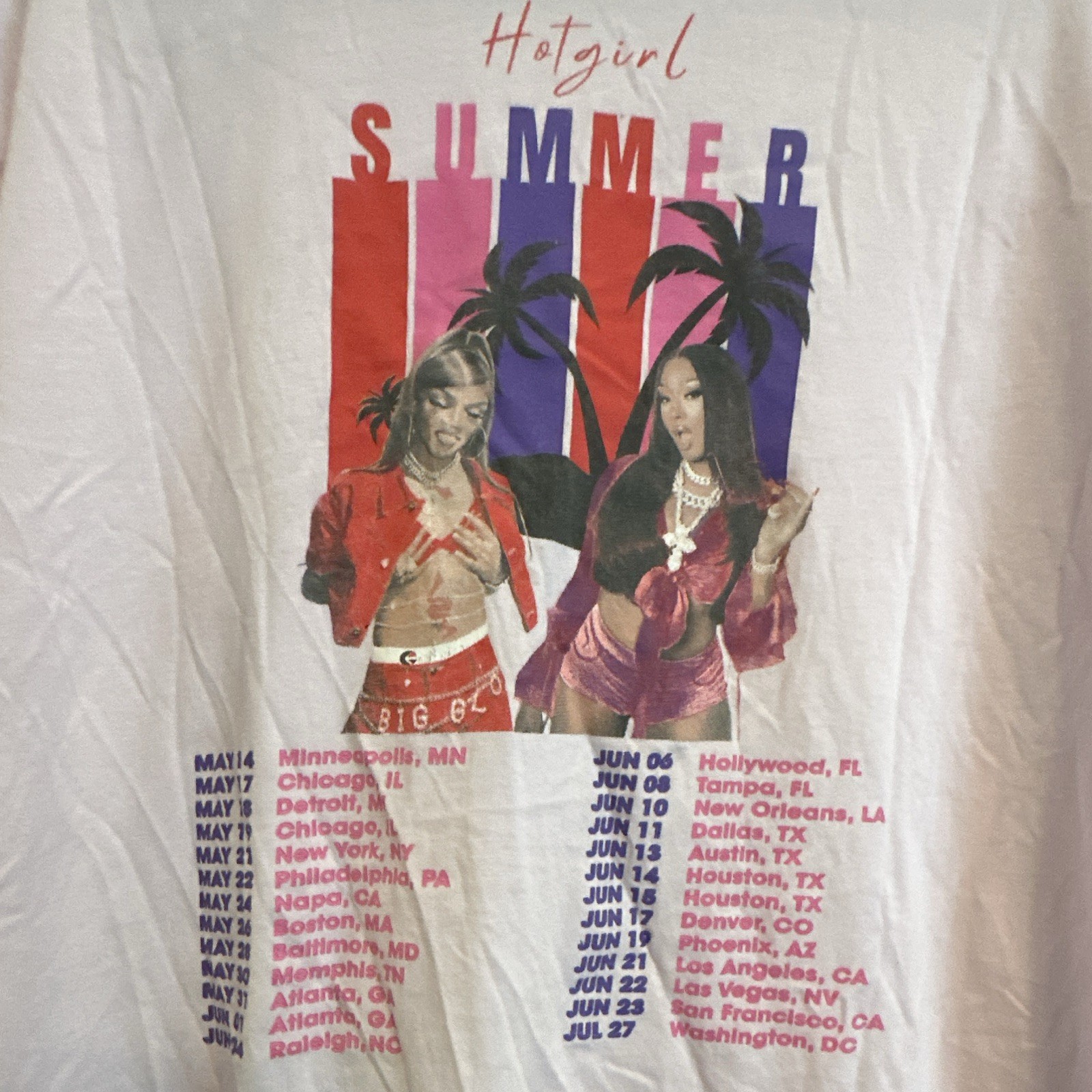 CSW 24/7 Megan Thee Stallion Hotgirl Summer Tour Pink Graphic Tee Men's L gallery