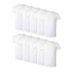 Hanes 10-Pack Men Tee T-Shirt ComfortSoft White Crewneck Undershirt Short Sleeve
