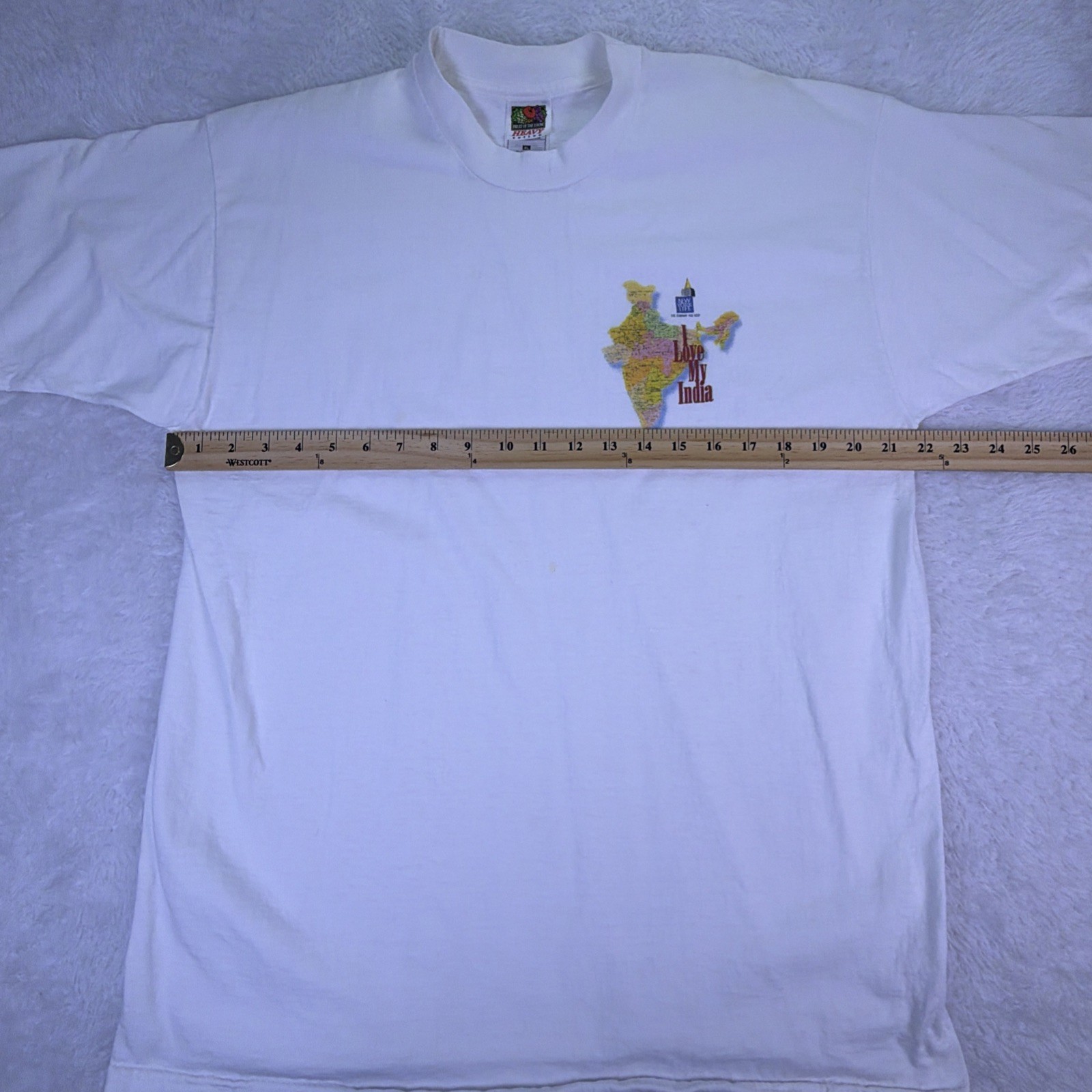 Vintage Hanes Heavyweight T-Shirt Men’s XL White - “I Love My India” 100% Cotton gallery
