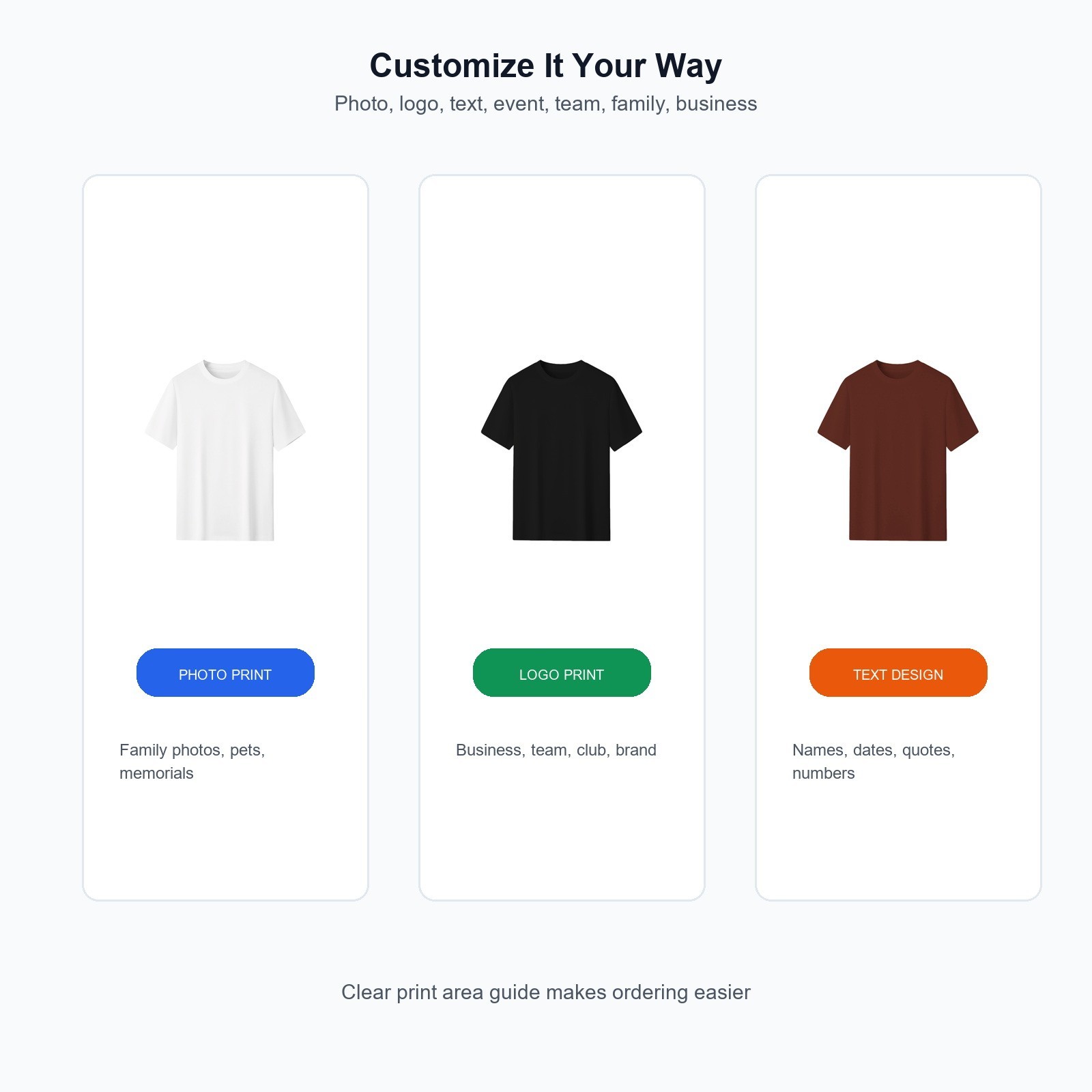 Custom T-Shirt Personalized Unisex Front & Back Print Your Photo Logo Design gallery