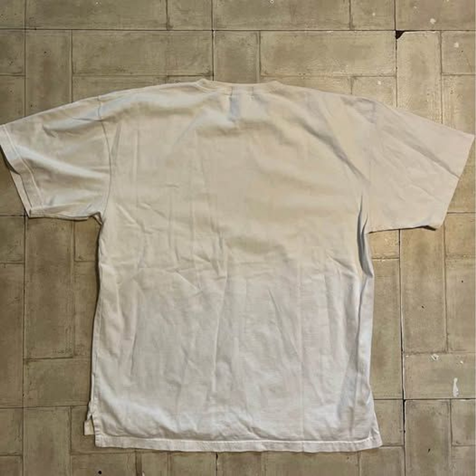 white Eddie Bauer graphic T-shirt vintage fisherman illustration large gallery