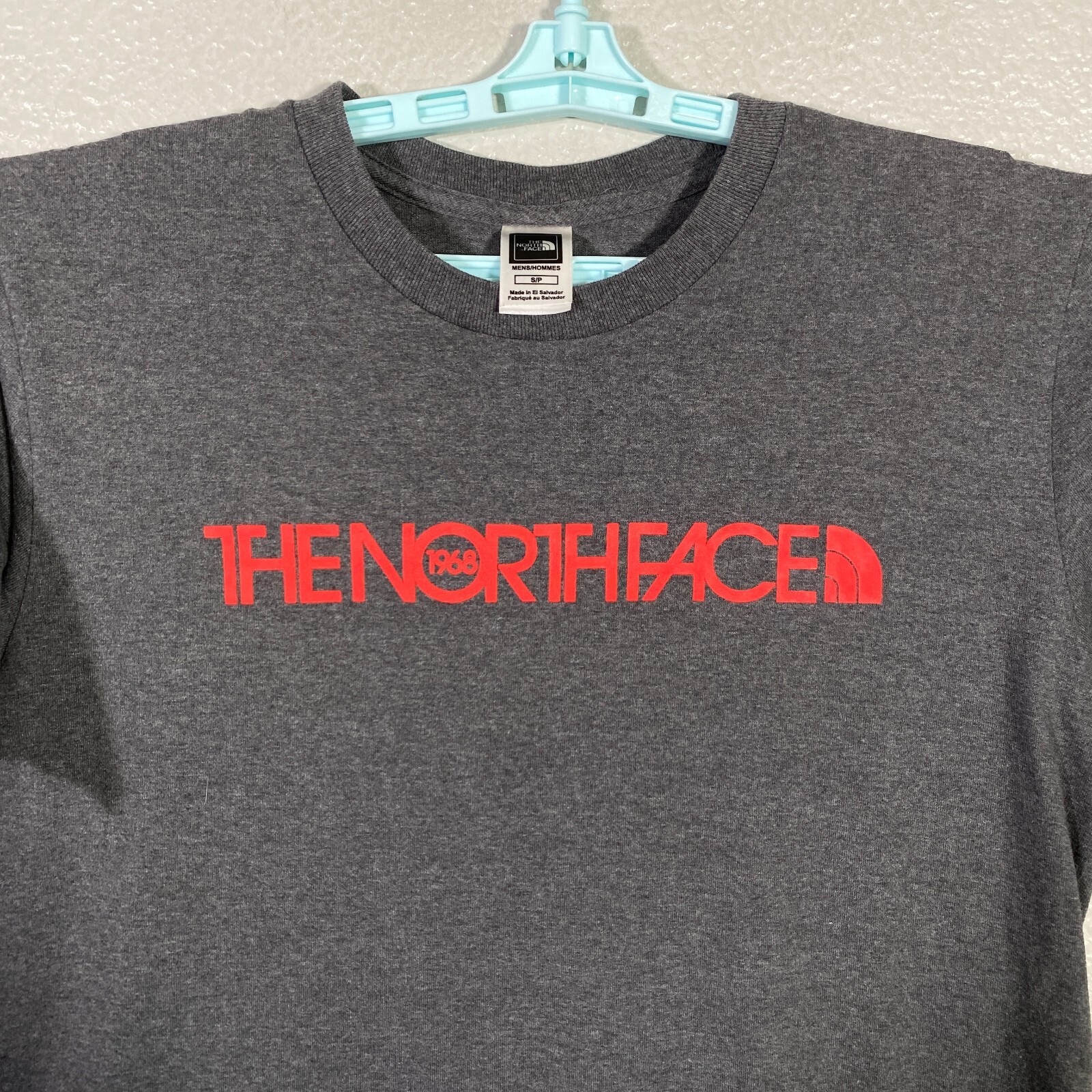 The North Face Shirt Mens Small Gray Red Short Sleeve Spellout Outdoor Hiking gallery
