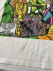 Marvel Tee Shirts. 2 Size M. 3 Size L All with Stain On Them See Photos