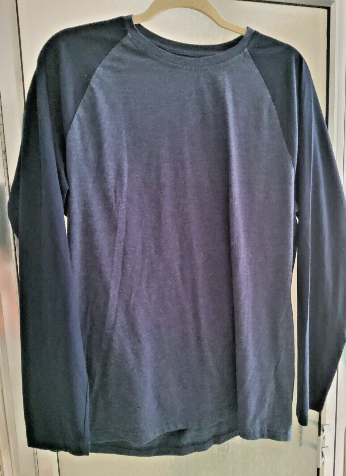 ALFANI MENS EASY CARE COLORBLOCK T-SHIRT-LARGE-BLUES-CREW NECK-LONG SLEEVES-*NEW gallery